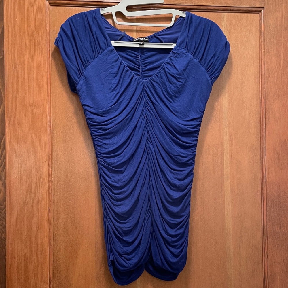 Express Ruched Top, royal blue, size XS